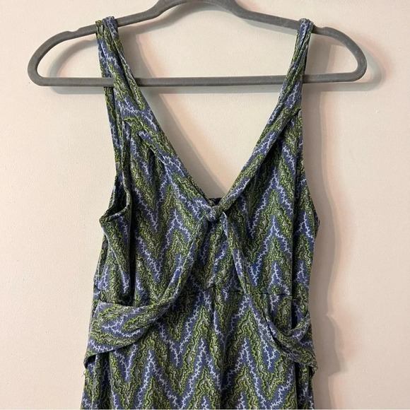 Free People Vintage Artsy Dress 90's Y2K Green Blue Small Boho Printed Festival - Picture 2 of 10